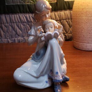 Mother and Child Storybook time Porcelain Figurine
